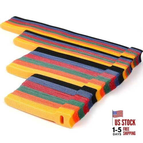 Cable Ties 180PCS, 4+6+8+10 inch Reusable Multi-Colour 4+6+8+10 Inch(Colorful)