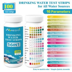 “16in1 Water Testing Kit for pH, Hardness, Fluoride & More 100 Test Strips”