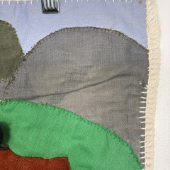 Handmade Peruvian Arpillera Folk Art Wall Hanging 20×16 Multicolor Sierra Peru