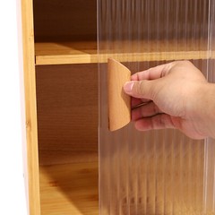 Kitchen Pantry Cabinet, Wall Mount or Countertop Sideboard with Glass Doors,