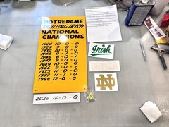 Notre Dame National Championships Handmade Acrylic Wall Sign NOT Crummy Tin