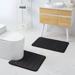 Memory Foam 3PCS Bathroom Rug Absorbent Bath Mat Set Small Large and Contour Rug