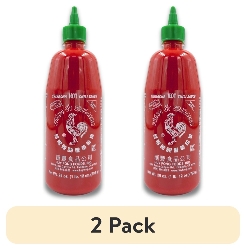 2 pack, Sriracha Hot Chili Sauce, 28oz ,793g Bottle.