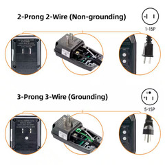 4.67 In. 15 Amp Manual Reset 3 Prong Portable GFCI Replacement Plug Assembly