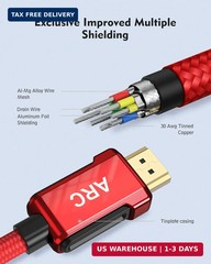 Silkland 4K HDMI ARC Cable for Soundbar, 4K 60Hz HDMI 2.0 Cable 6.6ft, (18Gbps,