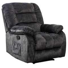 Canmov Manual Recliner Chair with Vibration Massage and Heat, Soft Fabric Chair