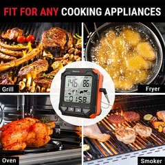 ThermoPro TP716 Digital Thermometer Oven Safe Backlit Display Precise CookingBBQ