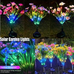 Solar Garden Lights Outdoor Waterproof LED Flower Stake Lamp Yard Patio Decor