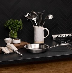 M5 Pro-Ply 5-Ply Stainless Steel Frying Pan |Oven &Dishwasher Safe-Extra sturdy.
