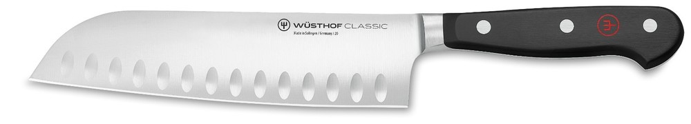 WÜSTHOF CLASSIC SANTOKU HOLLOW EDGE 7INCH/17CM KNIFE – MODEL-1040131317 – BLACK
