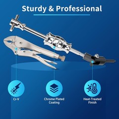 Locking Pliers Slide Hammer Puller Set, 9.8 in Locking Pliers 2 lb Slide Hamm…