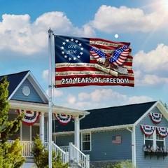 250 Years Anniversary Freedom 4th July Eagle US Flag (24*36 /36*60/ 48*72 Inch)