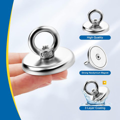 Strong Magnetic Hooks 6 Pack, 100 Lbs (45 KG) Pulling Force Rare Earth Neodymium