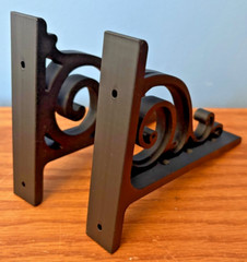 2 Black shelf Shelving Brackets 5 in X 6.5 in Decorative Durable Elegant Sturdy
