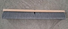 24 in. Polypropylene Broom Fine Sweep Flagged with 3 in. Trim Grey Gray