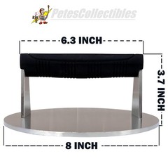 Stainless Steel Burger Smasher 3.25 LB – 8 Inch Steak Weight for Smash Burgers