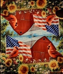 Magnetic Patriotic Cardinals Mailbox Cover – July 4th /anytime ( 21″ x 18″)