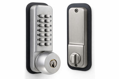 All Weather Mechanical Keyless Deadbolt Door Lock – Satin Nickel