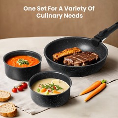 12pcs/set Non-Stick Pots Cookware w/Detachable Handle,Kitchen Pots and Pans Set