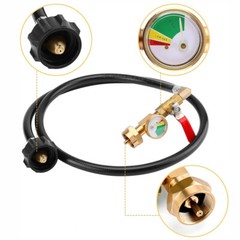 1Lb To 20Lb 40” Propane Refill Adapter Extension Hose with Gauge On-Off Control