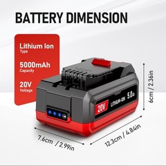 2 Pack 20V 5Ah Replacement Battery Lithium for Bauer Power Tool 1704C-B 2506C-B