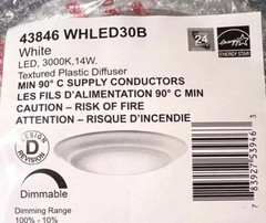 Modern 7.5″ LED 14W 3000K Downlight in White, Dimmable, Flush Mount – BRAND NEW