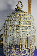 VTG Style Crystal French Country Birdcage Pendant Light 14″ Tall 9.5″ Diameter