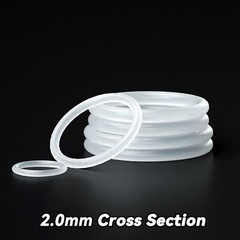 Food Grade O-Ring 2mm Cross Section , 5mm-90mm OD Clear Silicone Rubber O Rings