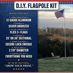 25′ & 30′ DELTA SECTIONAL FLAG POLE (SILVER)