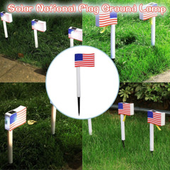 8-PCS American Flag Solar Powered Light | LED Flagpole Lights W/Flag 4th Of July