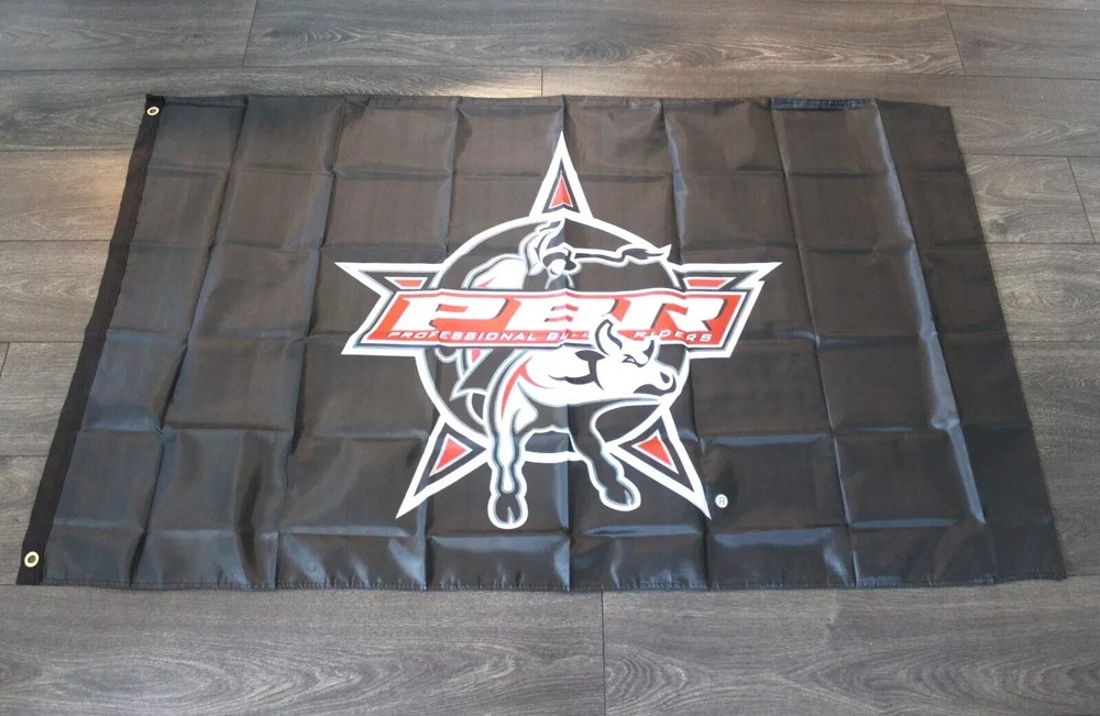 PBR Professional Bull Riders Banner Black Flag Rodeo Riding 3×5 feet Western