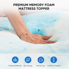 HOMEFLA Memory Foam Mattress Topper Full Size Bed Comfort Body Support