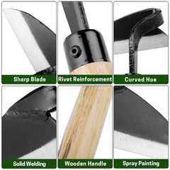 10.3 In. Weeder Hand Sickle All Steel Blade Sharp Durable Ergonomic Grip for Eff
