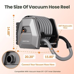 Giraffe Tools Wet Dry Vacuums Cleaner Hose Reel 30ft Extension Retractable Hose