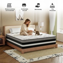12″ 14″ Mattress In A Box Gel Memory Foam Pocket Spring Twin Full Queen King