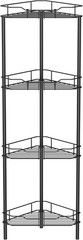 4 Tier Floor Standing Corner Shower Caddy Organizer Shelf with Hooks, Bathroom