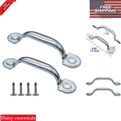 Garage Door Bottom Lift Handle 2 Pack Heavy Duty Iron Silver Replacement Door…