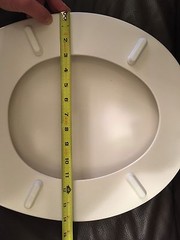 Porcher 70122-00.071 Round Front Toilet Seat BISCUIT with Polished Brass Hinges