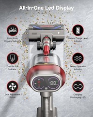 AIPOWAY 650W Cordless Vacuum 55KPa 75Min Stick Vacuum