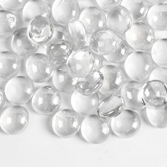 MBKHFLL 0.5lb Clear Glass Beads for Vases, Pebbles, 0.5LB,