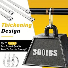 100PCS 304 Metal Zip Ties Stainless Steel Heavy Duty Self-Locking Cable Ties New