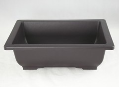4 Mix 6.25″-10″ Rectangular Plastic Bonsai, Cactus / Succulent Pot – Dark Brown