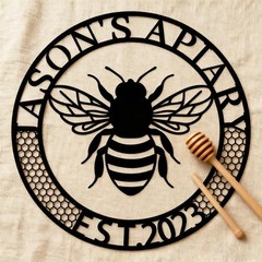 Custom Bee Apiary Metal Sign – Custom Name and Date Decor
