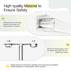 Patio Awning Manual Retractable Sun Shade Canopy Outdoor Deck Shelter 4 Size