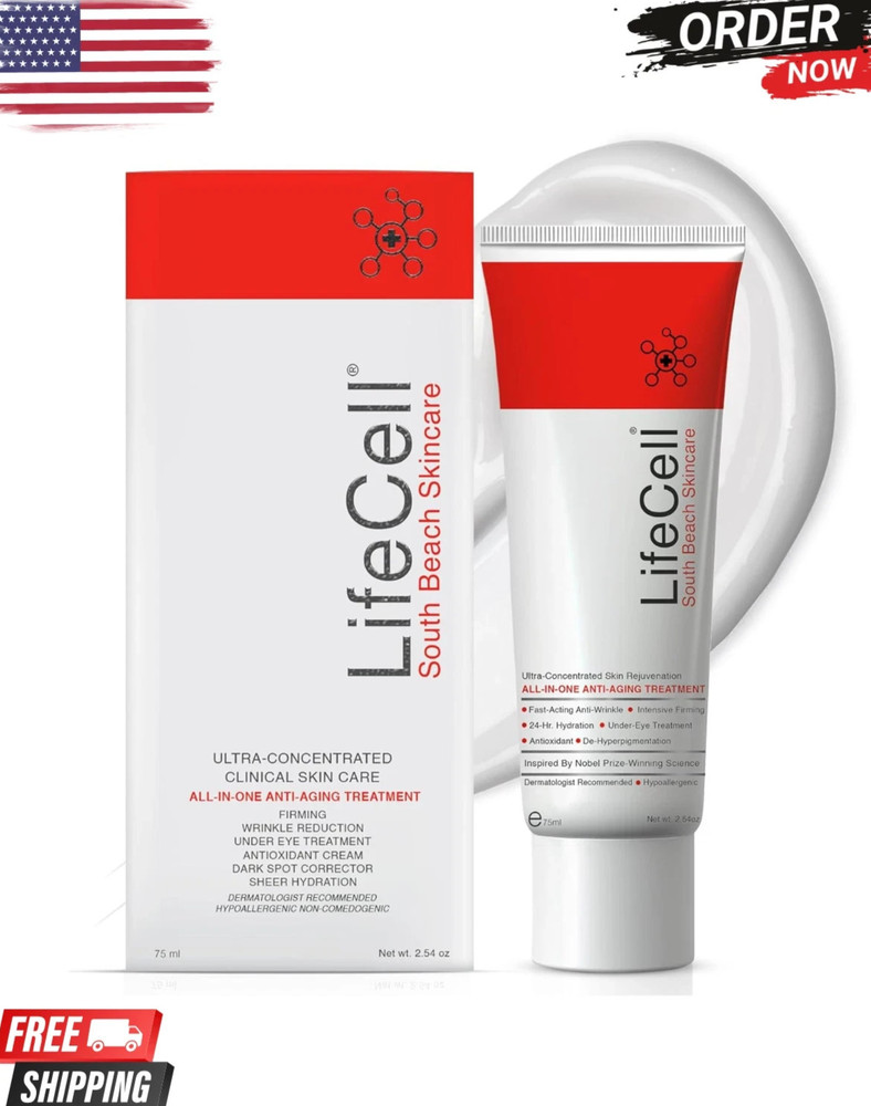 New Live Cell South Beach Skincare All-In-One Anti-Aging for Treatment 2.54 oz..