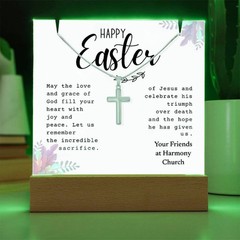 Easter Religious Gift Bundle, Cross Necklace Gift, Easter Sign Decor, Christian