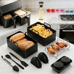 18 Piece Air Fryer Accessories Set Nonstick Dishwasher Safe & Durable Party New