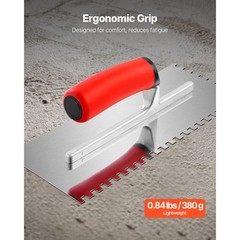 Tile Tools Stainless Steel Squared Notch Tile Trowel 10.9×4.4in Pro Grade