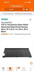 4.67 ft. Houstonian Open-Sided Galvanized Steel Fixed Awning (56 in. W x 24 in.