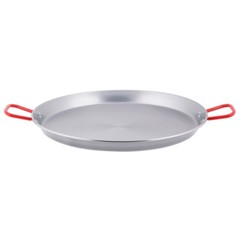 24″ Large Paella Pan Polished Carbon Steel Catering Tray Rice Seafood Cooker